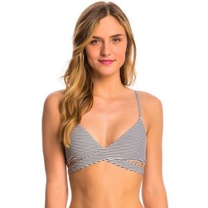 Billabong striped wrap bikini top